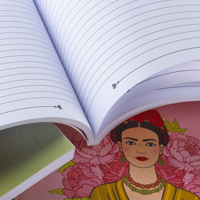 A4 Notitieboek Frida Kahlo Roze Gelijnd - Afbeelding 6