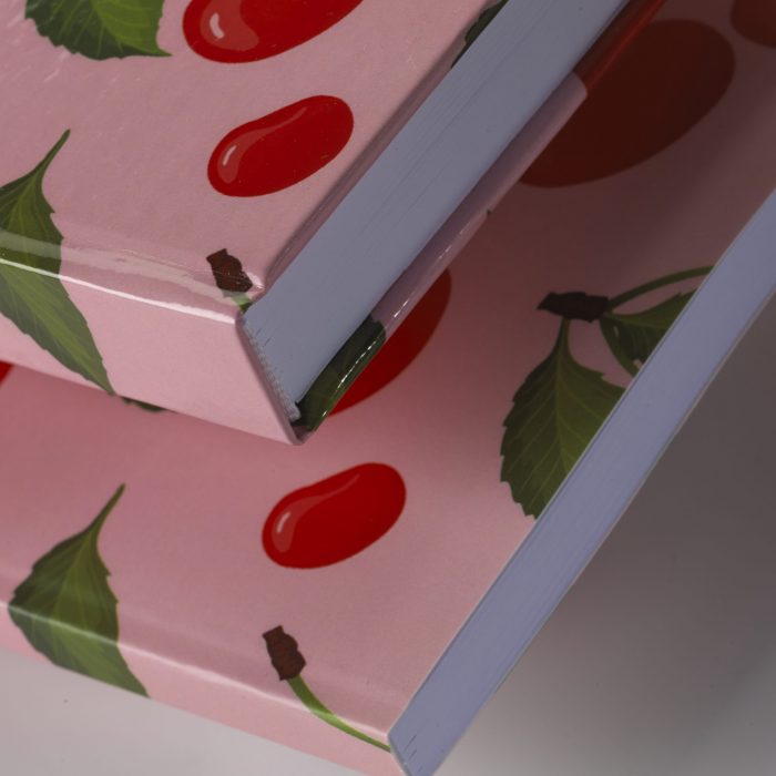 A4 Notitieboek Kersjes Roze Gelijnd - Afbeelding 3