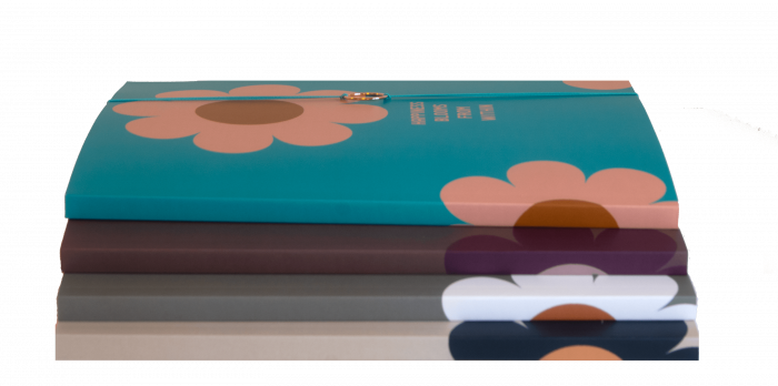 Notitieboek Bloem Happiness Grijs Gelijnd - Afbeelding 3