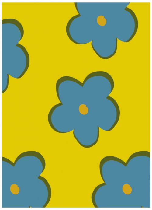 A4 Notitieboek Bloemen Geel Gelijnd