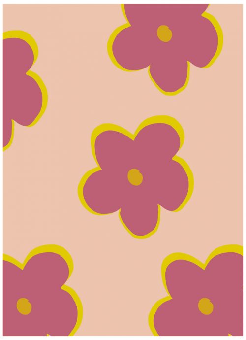 A4 Notitieboek Bloemen Roze Beige Gelijnd
