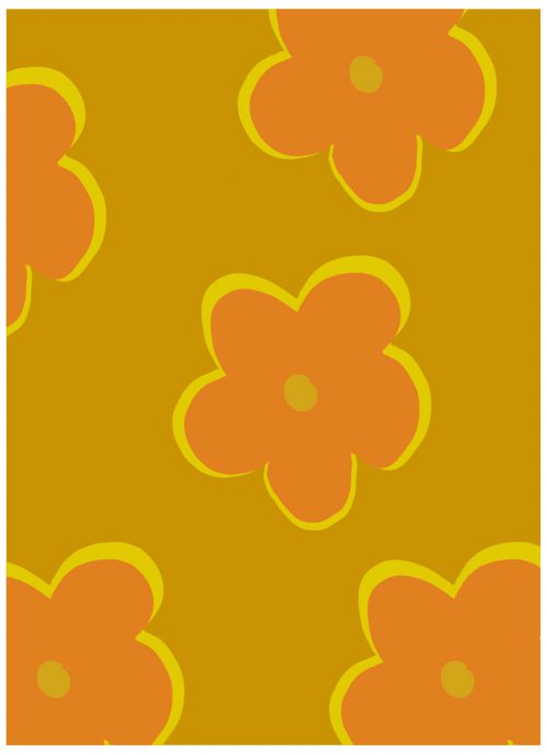 A4 Notitieboek Bloemen Geel Gelijnd