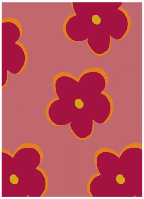 A4 Notitieboek Bloemen Rood Gelijnd
