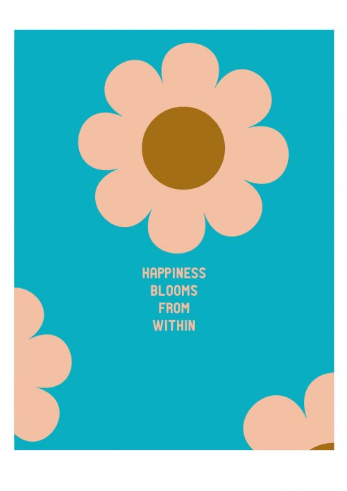 Notitieboek Bloem Happiness Turquoise