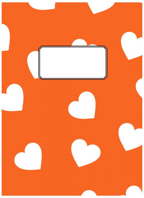 A4 Notitieboek Hartjes Oranje Gelijnd