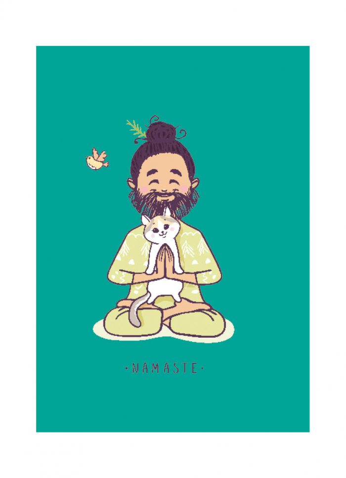 Notitieboek Grande Yoga Man Zeegroen