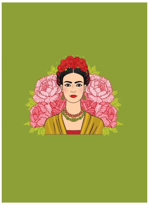 A4 Notitieboek Frida Kahlo Groen Gelijnd
