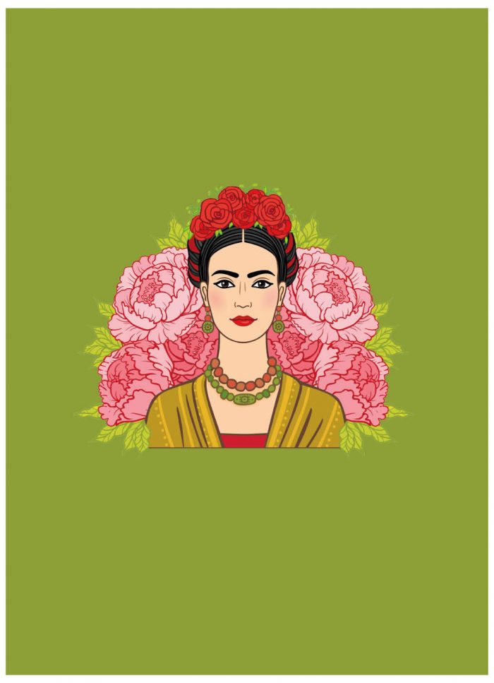 A4 Notitieboek Frida Kahlo Groen Gelijnd