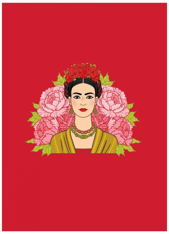 A4 Notitieboek Frida Kahlo Rood Gelijnd