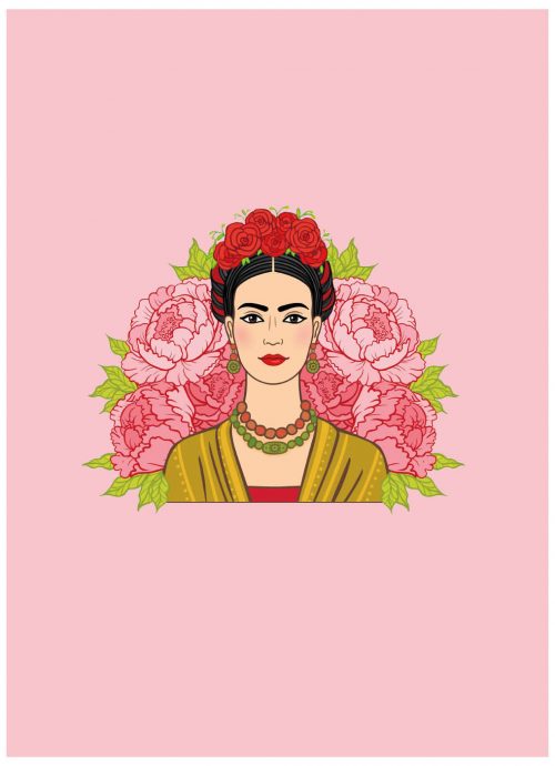 A4 Notitieboek Frida Kahlo Roze Gelijnd