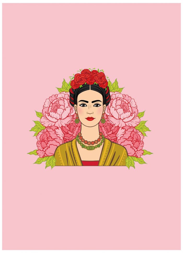 A4 Notitieboek Frida Kahlo Roze Gelijnd