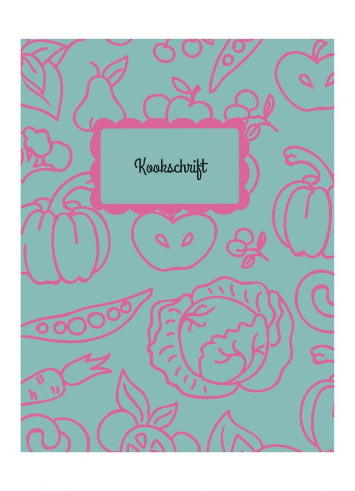 Kookschrift Receptenboek Turquoise Roze
