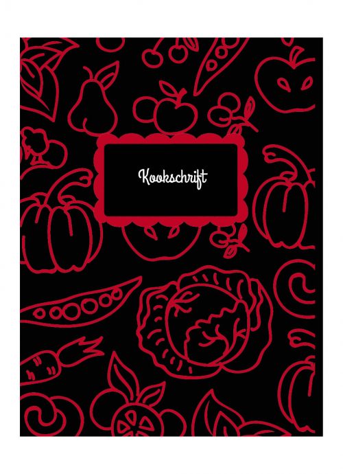 Kookschrift Receptenboek Zwart Rood