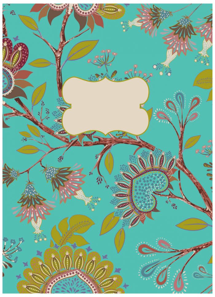 A4 Planner Batik Turquoise