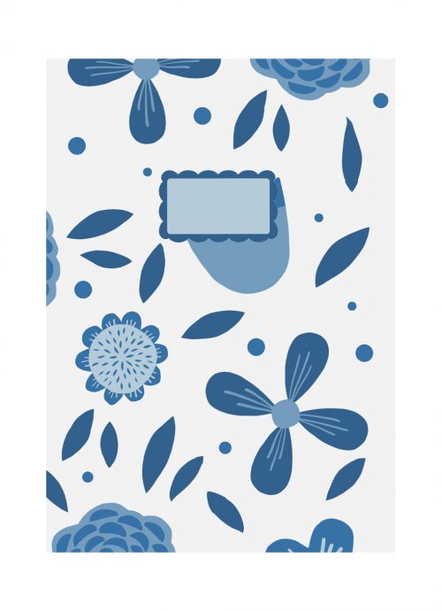 Notitieboek Grande Bloemen Blauw Gelijnd