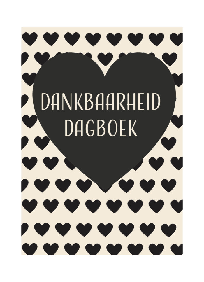 Dankbaarheidsdagboek Hartjes Zwart Rood