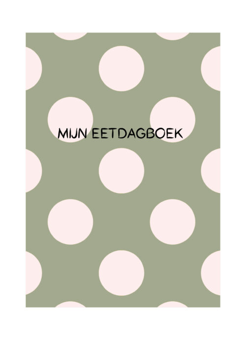 Eetdagboek met pastel kleurige polkadots voor een gezondere leefstijl, gezondheid en betere voeding