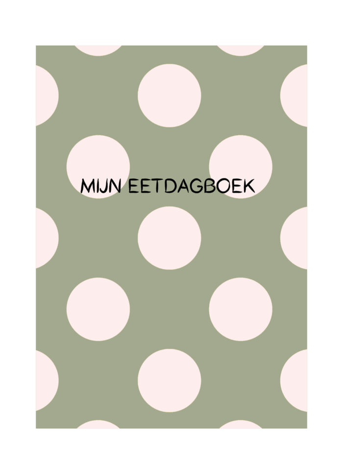 Eetdagboek met pastel kleurige polkadots voor een gezondere leefstijl, gezondheid en betere voeding
