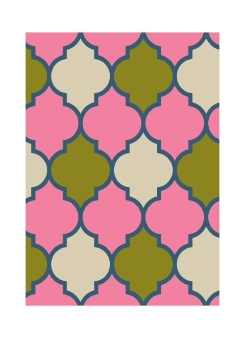 Weeplanner met tegeltjes patroon met roze en blauw