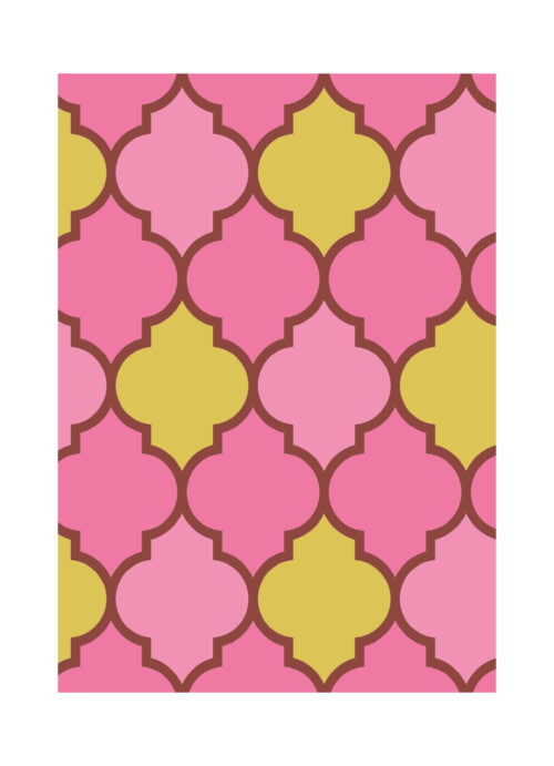 Weekplanner met tegeltjes patroon in geel en roze
