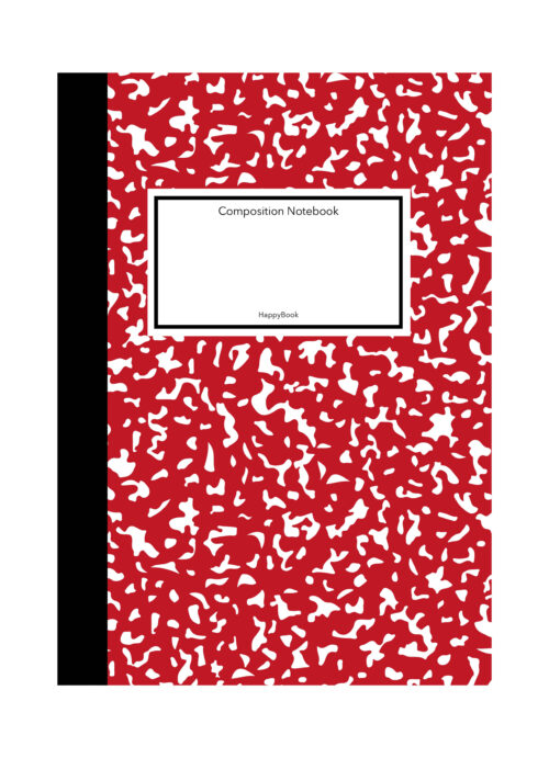 rood composition notebook met gelinieerde pagina's