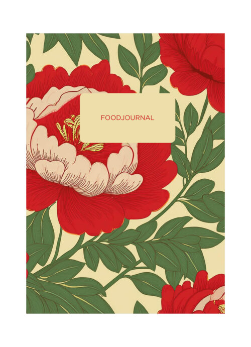 Foodjournal dagboek om je voeding te tracken rode rozen